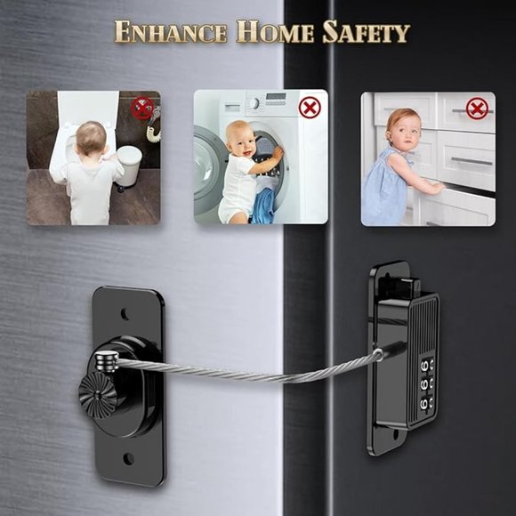 Black Combination Lock For Childproofing - Picture 3 of 7